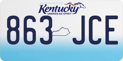 KY license plate 863JCE
