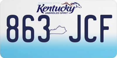 KY license plate 863JCF