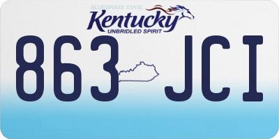 KY license plate 863JCI