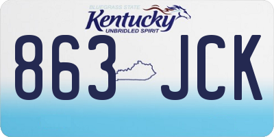 KY license plate 863JCK