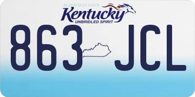 KY license plate 863JCL