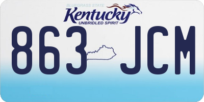 KY license plate 863JCM