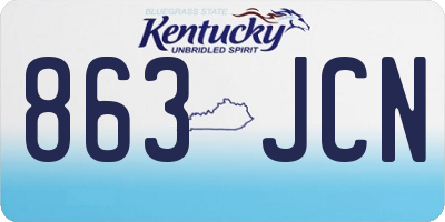 KY license plate 863JCN