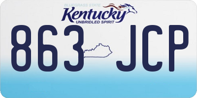 KY license plate 863JCP