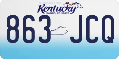 KY license plate 863JCQ