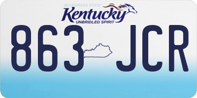 KY license plate 863JCR