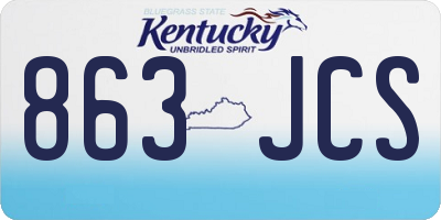 KY license plate 863JCS