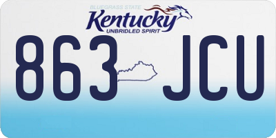 KY license plate 863JCU