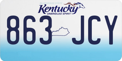 KY license plate 863JCY