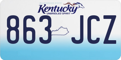 KY license plate 863JCZ