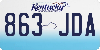 KY license plate 863JDA