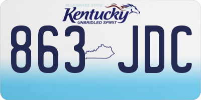 KY license plate 863JDC