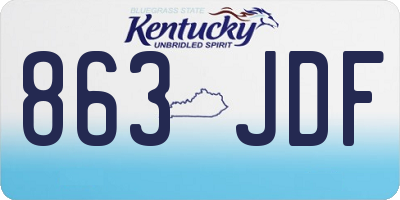 KY license plate 863JDF