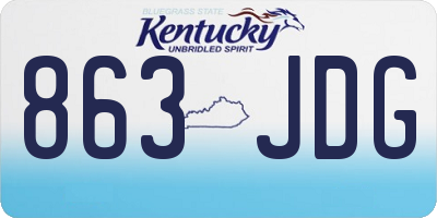 KY license plate 863JDG