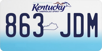 KY license plate 863JDM