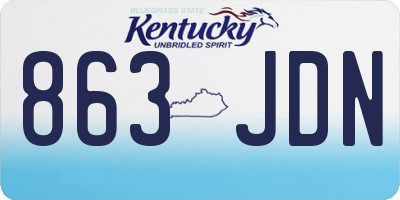 KY license plate 863JDN