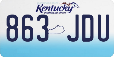 KY license plate 863JDU