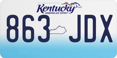 KY license plate 863JDX