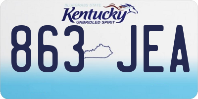 KY license plate 863JEA