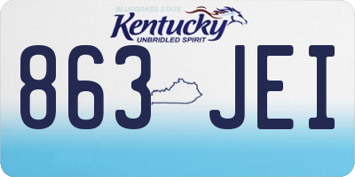 KY license plate 863JEI