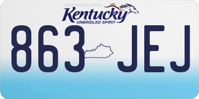 KY license plate 863JEJ