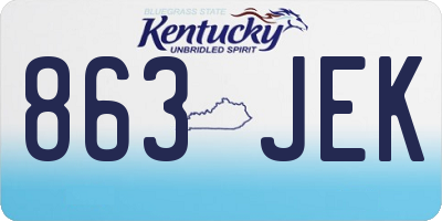 KY license plate 863JEK