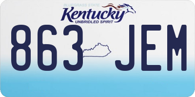 KY license plate 863JEM