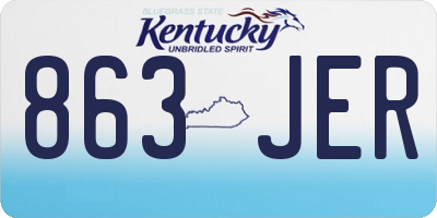 KY license plate 863JER