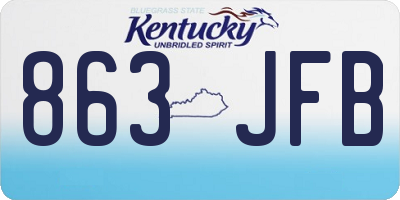 KY license plate 863JFB
