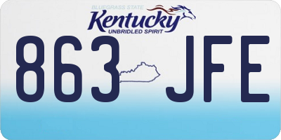 KY license plate 863JFE
