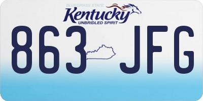KY license plate 863JFG