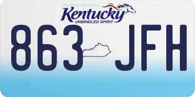 KY license plate 863JFH