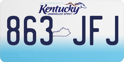 KY license plate 863JFJ