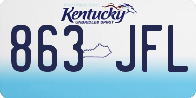 KY license plate 863JFL
