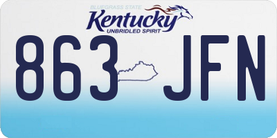 KY license plate 863JFN