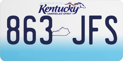 KY license plate 863JFS