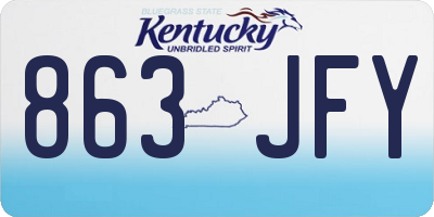 KY license plate 863JFY