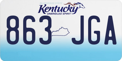 KY license plate 863JGA