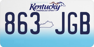 KY license plate 863JGB
