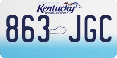 KY license plate 863JGC
