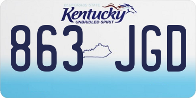 KY license plate 863JGD