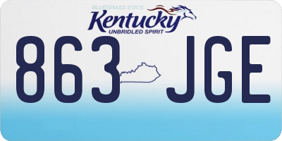 KY license plate 863JGE