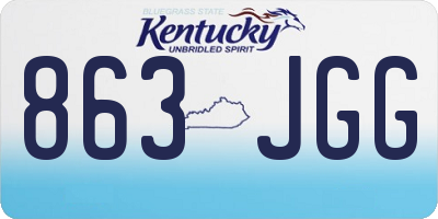 KY license plate 863JGG