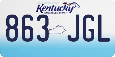 KY license plate 863JGL