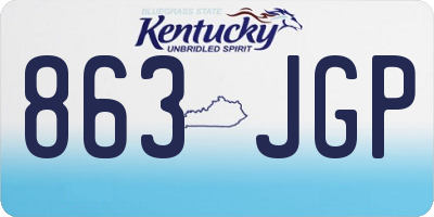 KY license plate 863JGP
