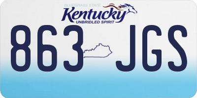 KY license plate 863JGS