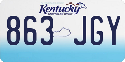 KY license plate 863JGY