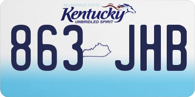 KY license plate 863JHB