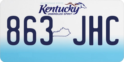 KY license plate 863JHC