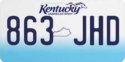 KY license plate 863JHD